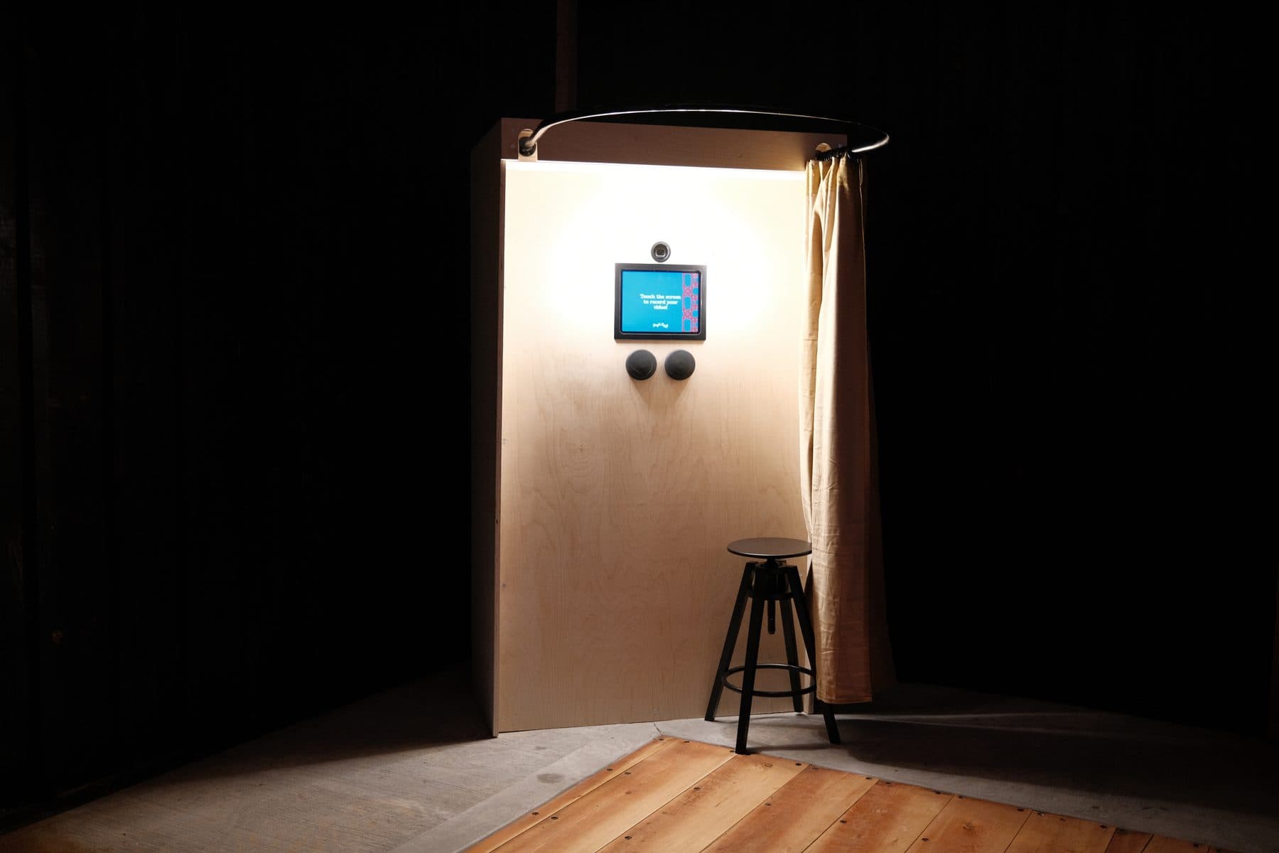 The Bright Booth set up and lit at a wedding reception