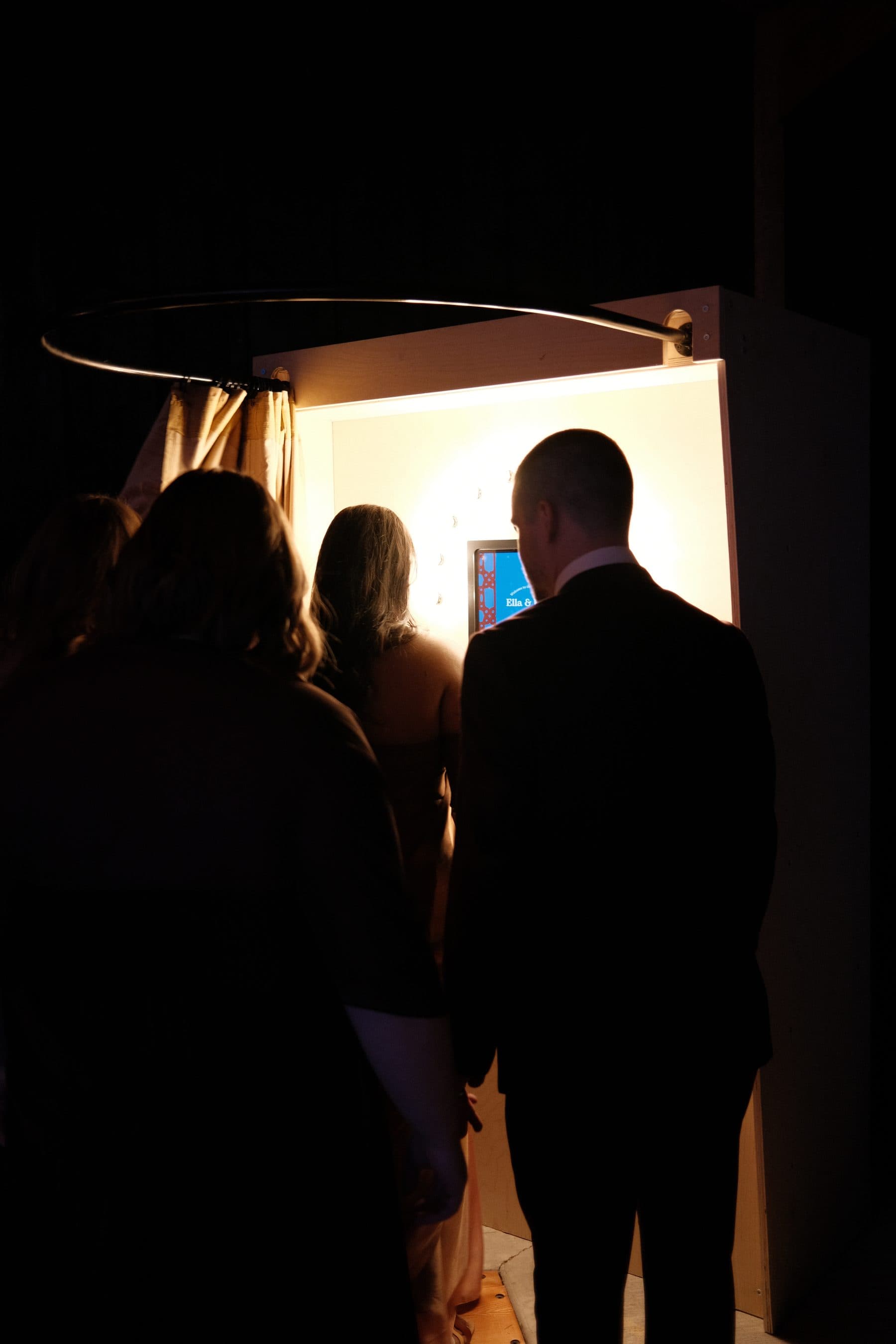 Guests lining up for their turn in the booth